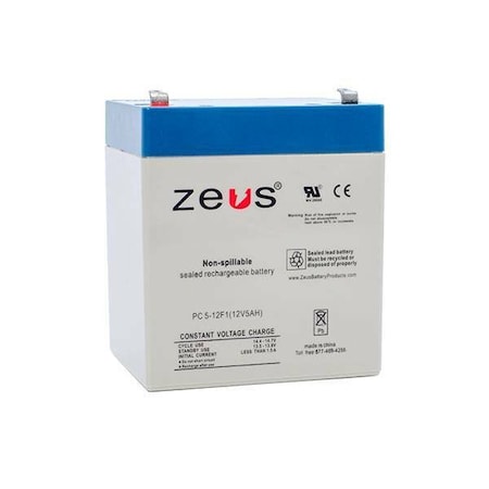 Zeus Battery Products 5Ah 12V F1 Sealed Lead Acid Battery PC5-12F1